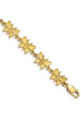 small yellow gold butterfly charm bracelet for kids